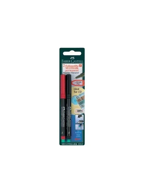 Marker Multimark permanent F bl/schwarz 2x BK von Faber-Castell – Produktfoto