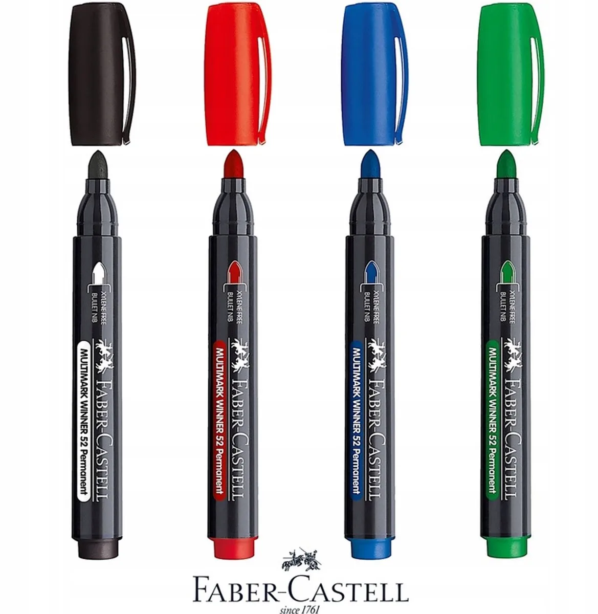 Permanent Marker 52 - Sneldrogend & Watervast van Faber-Castell in Zwart – productfoto