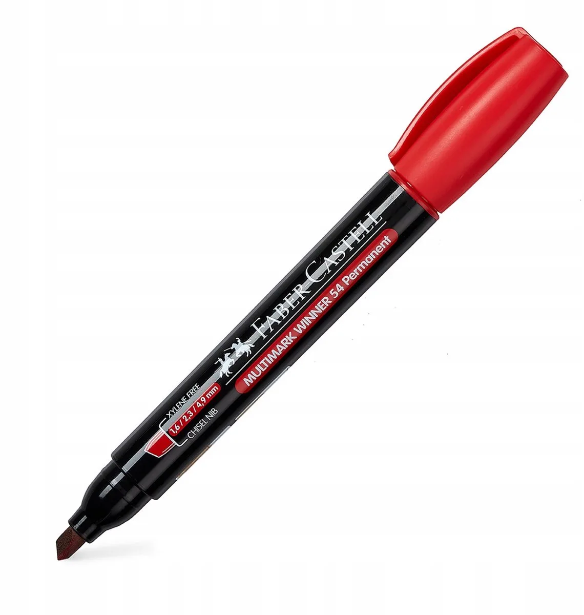 Permanent Marker 54 - Afgeschuinde Punt van Faber-Castell in Rood – productfoto