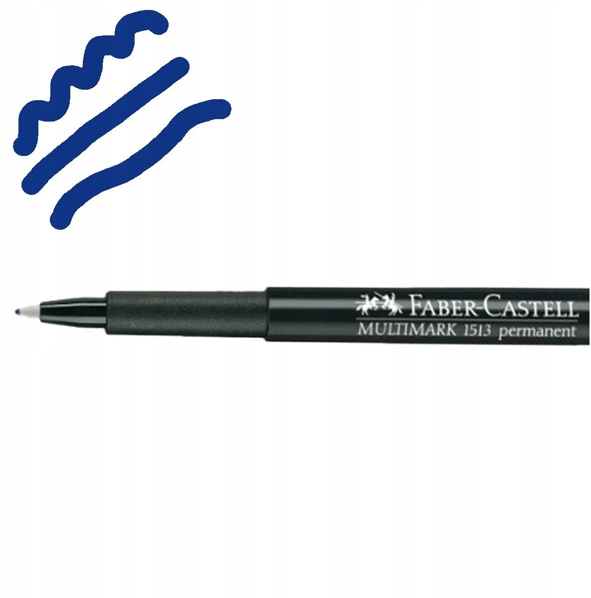 Permanent Marker F 0,6 mm met Gum van Faber-Castell in Blauw – productfoto