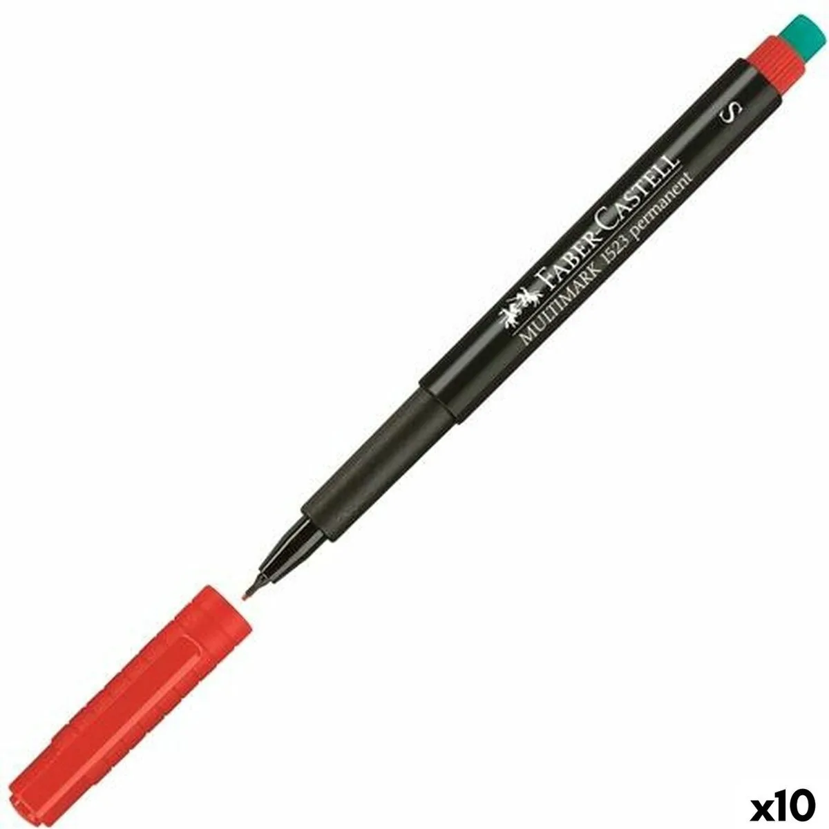 Permanente markeerstift Faber-Castell Multimark 1523 M (10 Stuks) van Faber-Castell in Rood – productfoto