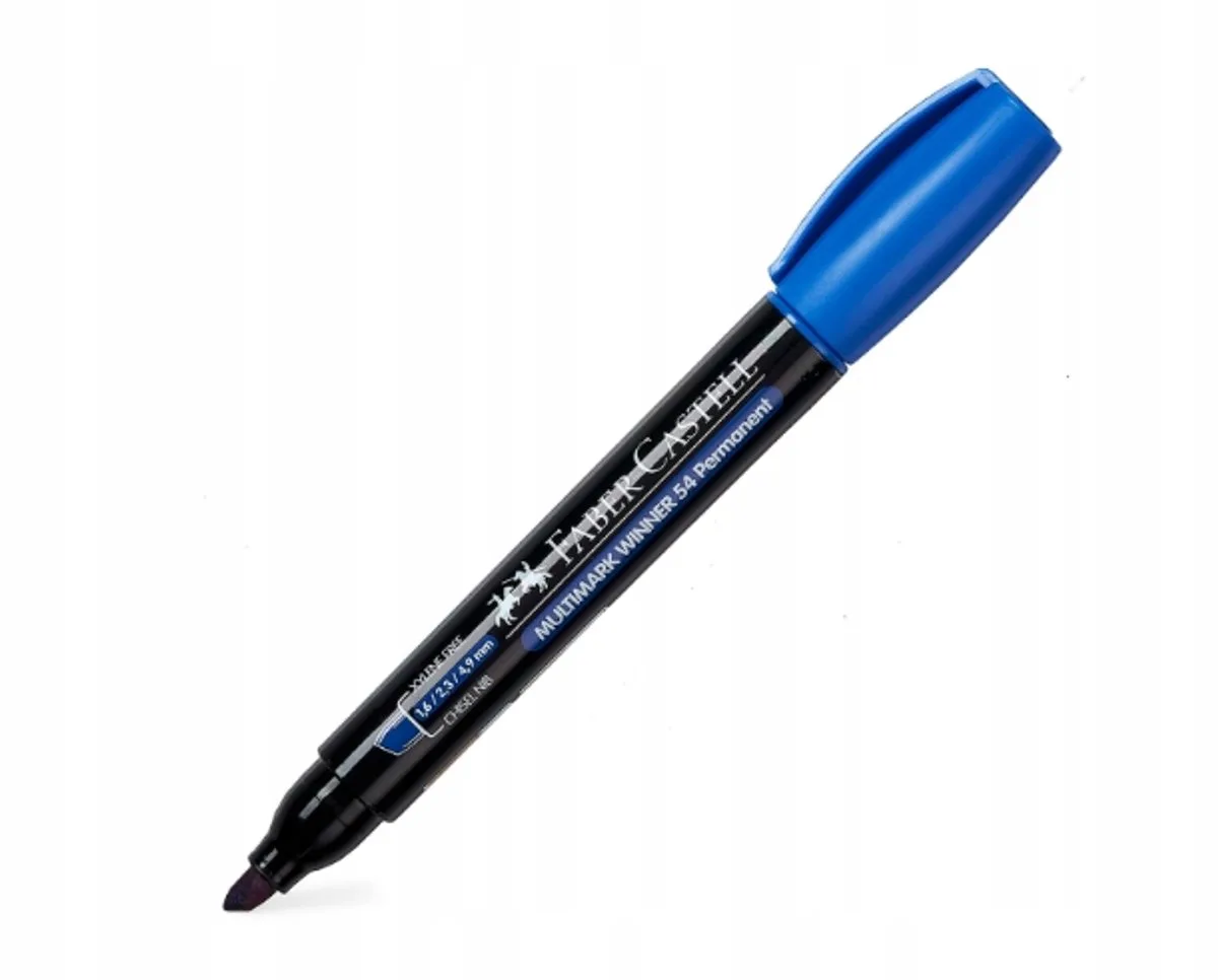 Permanente Marker Ronde Punt, 2-5 mm von Faber-Castell in Blau – Produktfoto