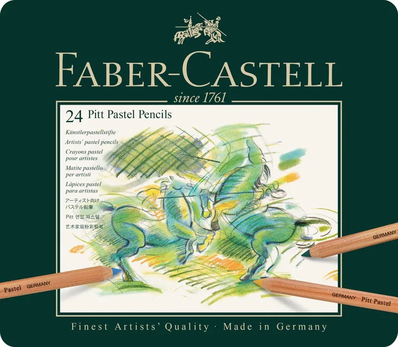 Pitt Pastel kleurpotloden – metalen doos met 24 stuks fra Faber-Castell – produktbillede