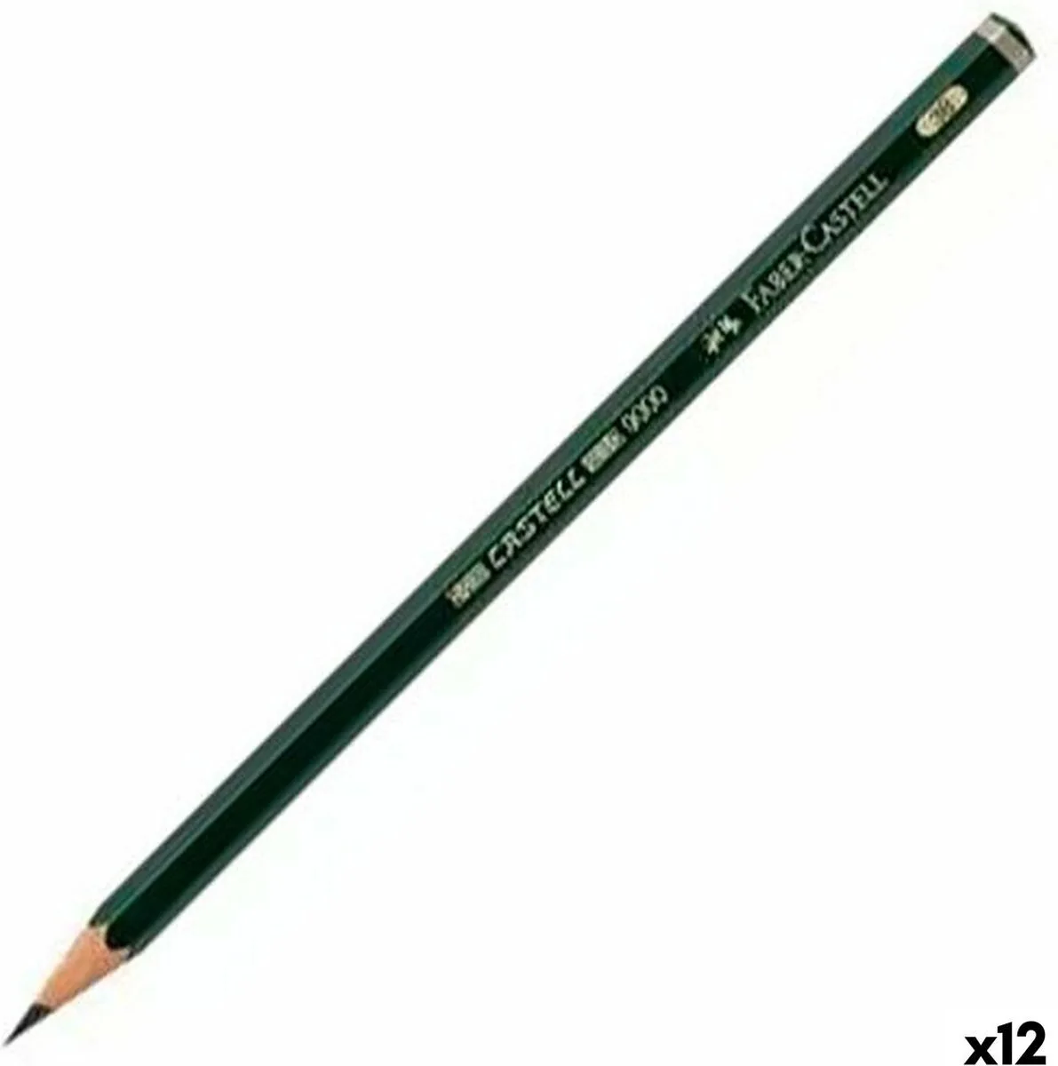 potlood Faber-Castell 9000 3B doos met 12 stuks de Faber-Castell en Gris – photo produit