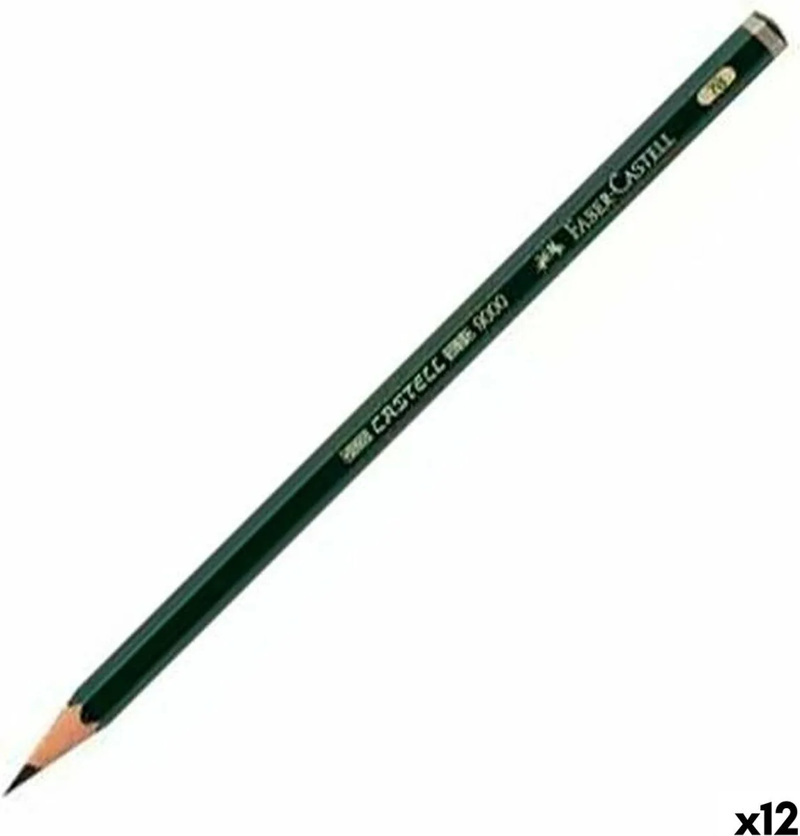 potlood Faber-Castell 9000 7B doos met 12 stuks van Faber-Castell in Groen – productfoto