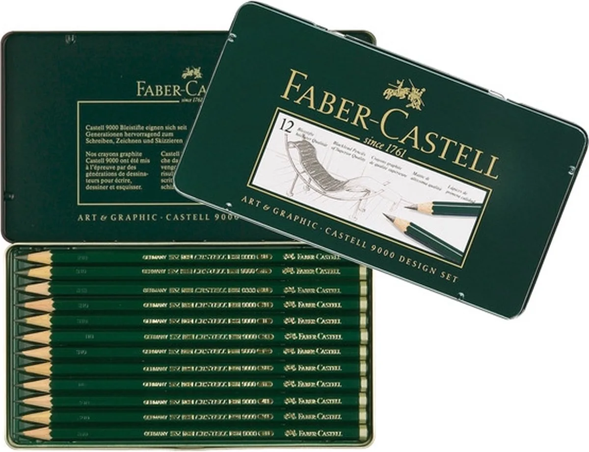 potlood Faber-Castell 9000 Designset doos met 5 stuks van Faber-Castell in Groen – productfoto
