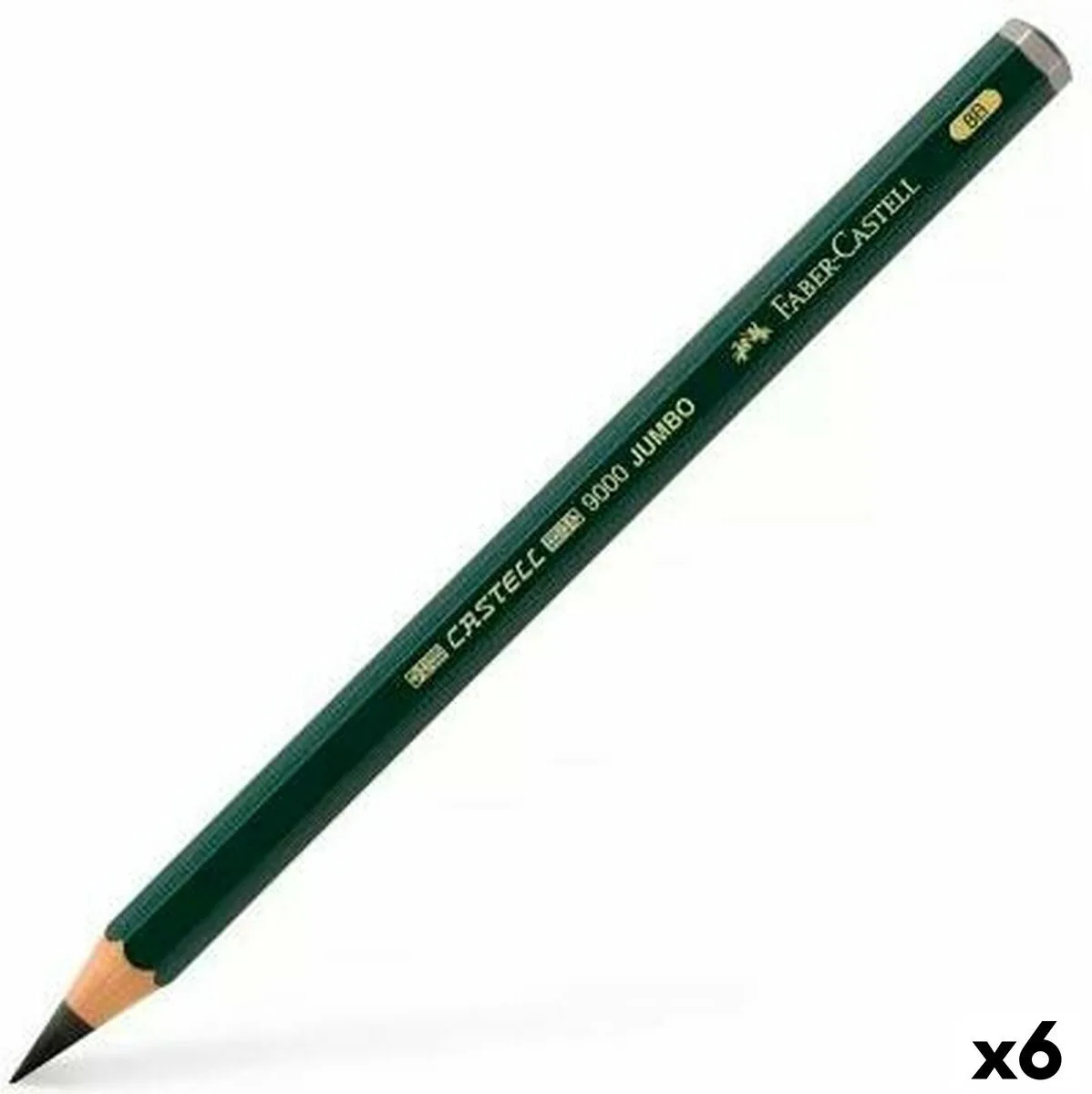 potlood Faber-Castell 9000 Jumbo 8B doos met 6 stuks fra Faber-Castell i Grafiet Jumbo 8B – produktbillede