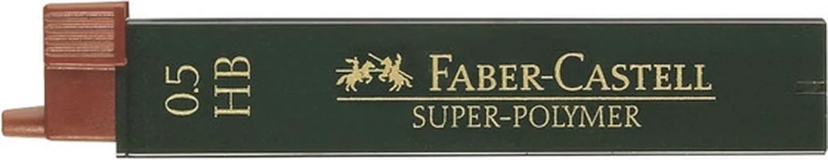 potloodstiftjes Faber-Castell Super-Polymer 0,5mm 3H doos met 12 stuks fra Faber-Castell i Sort – produktbillede