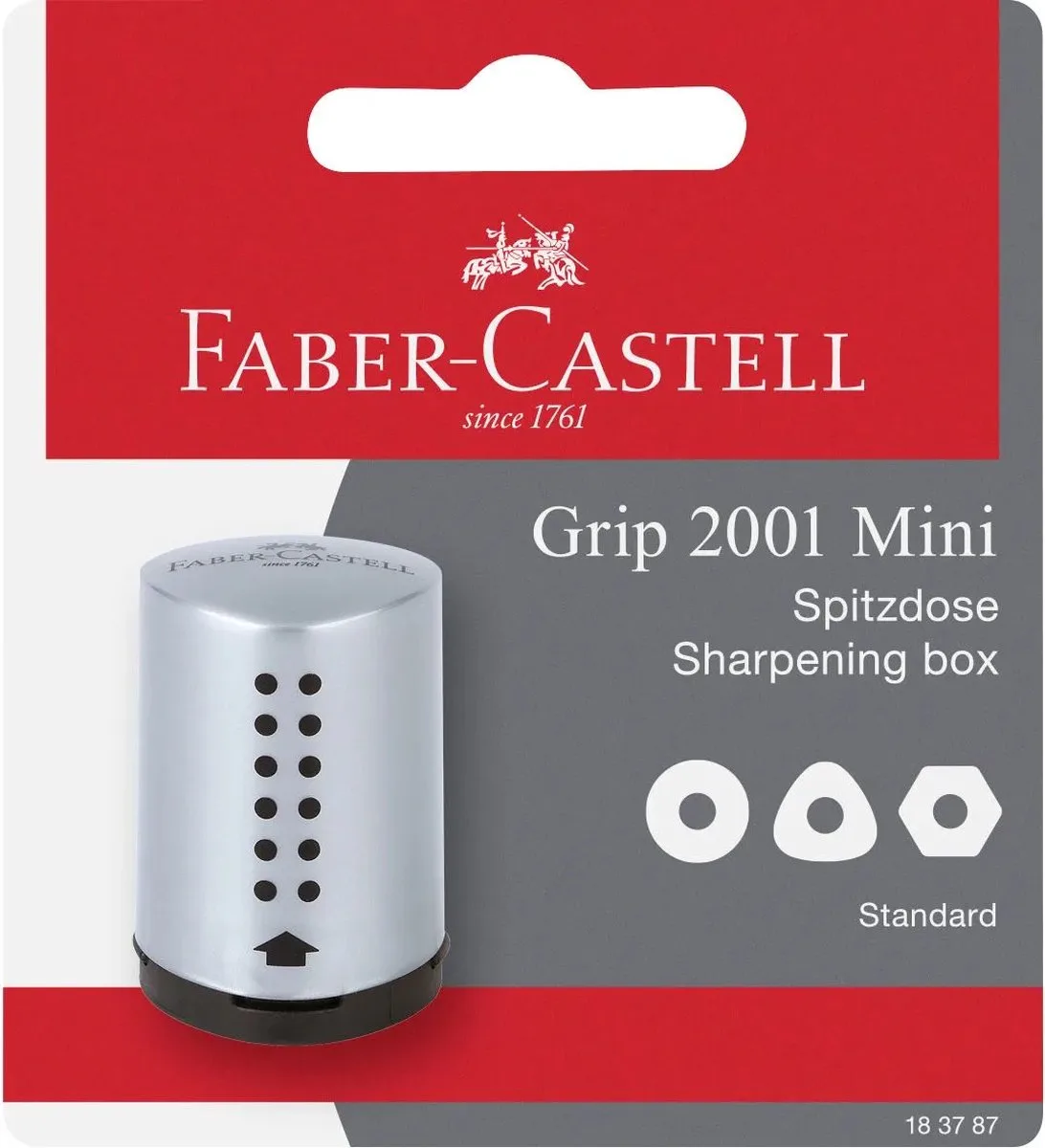 puntenslijper - Grip 2001 - met opvangbakje - FC-183787 de Faber-Castell en Argent – photo produit