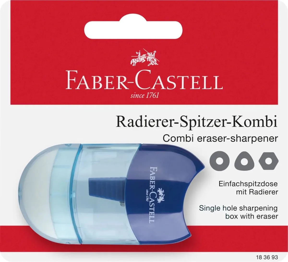 puntenslijper met gum - 2-gaats - FC-183693 de Faber-Castell en Bleu – photo produit