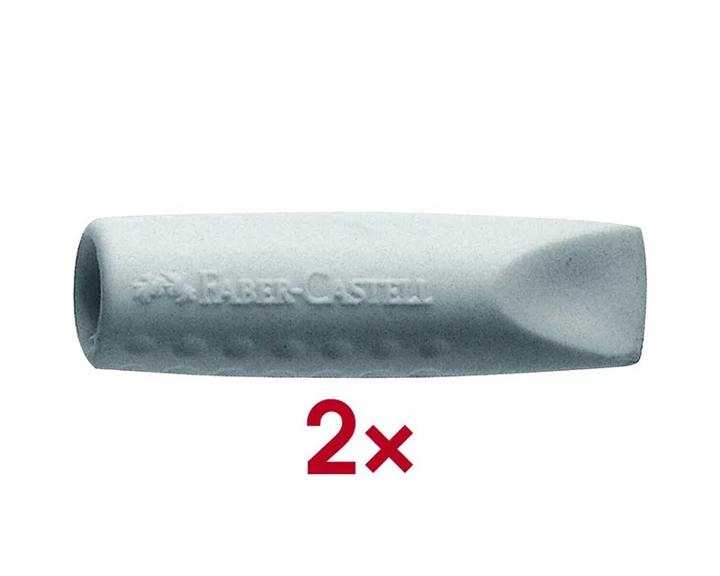 Radiergummi Grip 2001 Eraser CAP, 2er Pack, PVC-frei de Faber-Castell en Gris – photo produit