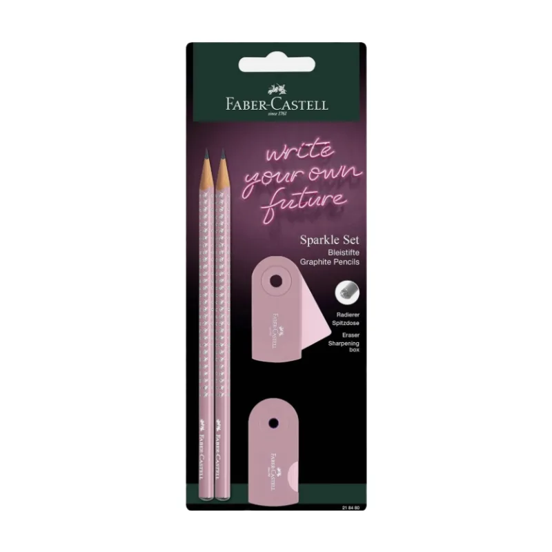 Sparkle Grip Crayons graphite et accessoires - Rose poudré de Faber-Castell – photo produit