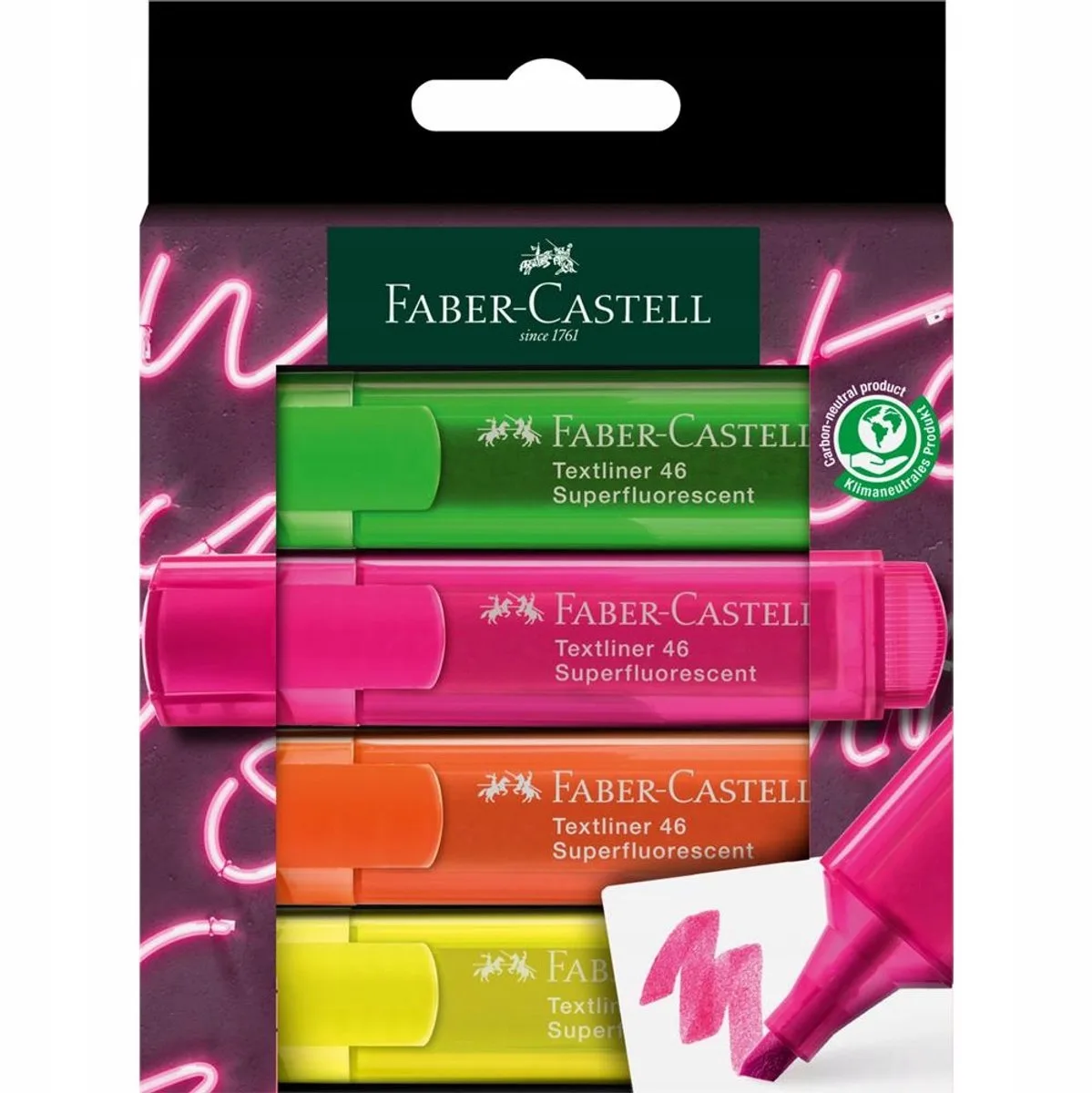 Super Neon Markers - 4 Levendige Kleuren by Faber-Castell in Multicolour – product photo