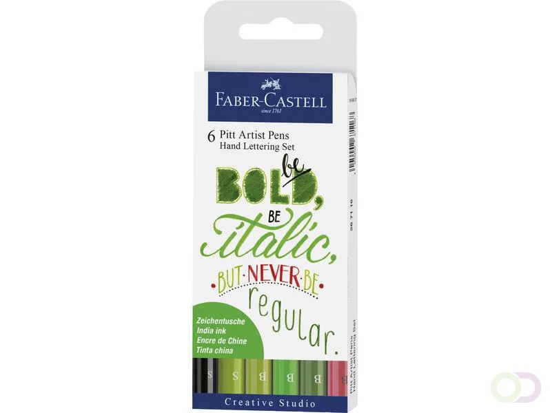 tekenstift Faber-Castell Pitt Artist Pen handlettering 6-delig etui by Faber-Castell – product photo