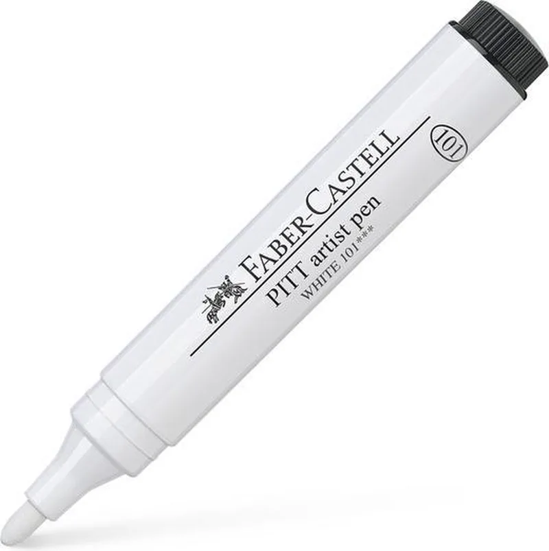 tekenstift - Pitt Artist Pen - 2.5mm - 101 - FC-167601 de Faber-Castell en Blanc – photo produit