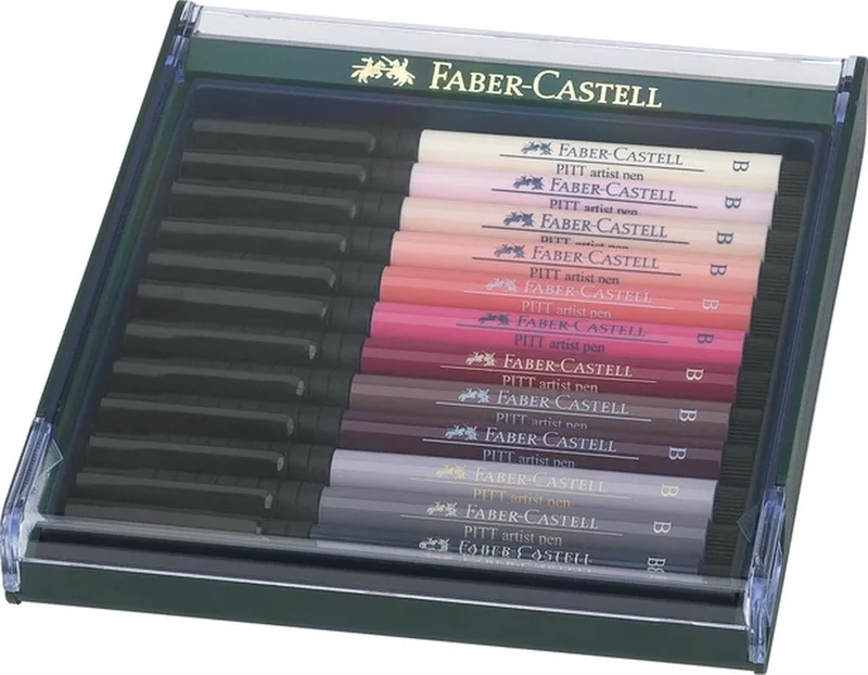 tekenstift - Pitt Artist Pen - B - set Skin - 12 stuks - FC-267424 de Faber-Castell en Multicolore – photo produit