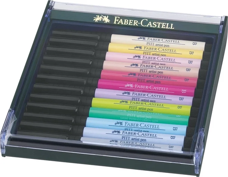 tekenstift - Pitt Artist Pen - Pastel - 12 stuks - FC-267420 de Faber-Castell en Multicolore – photo produit
