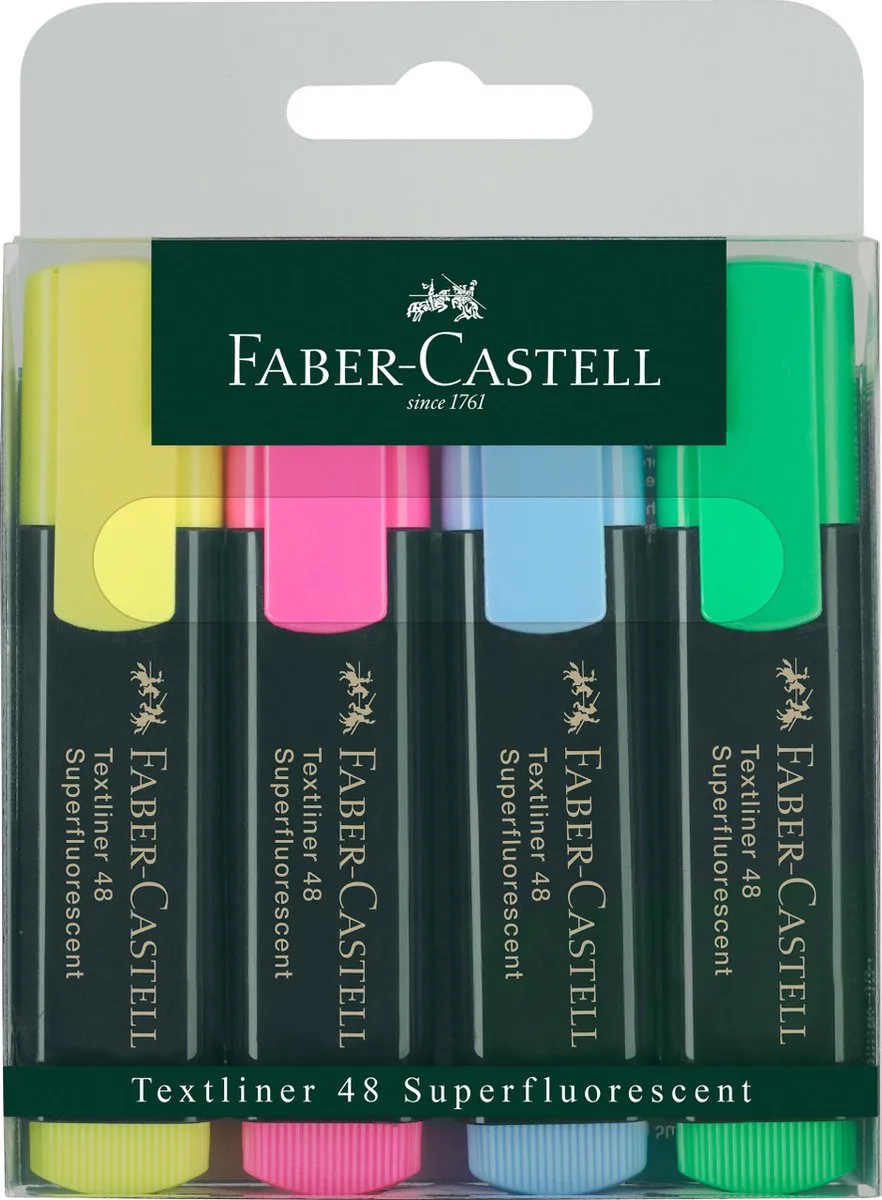 tekstmarkers - 4 stuks - markeerstift - FC-154804 de Faber-Castell en Assorti 4 – photo produit