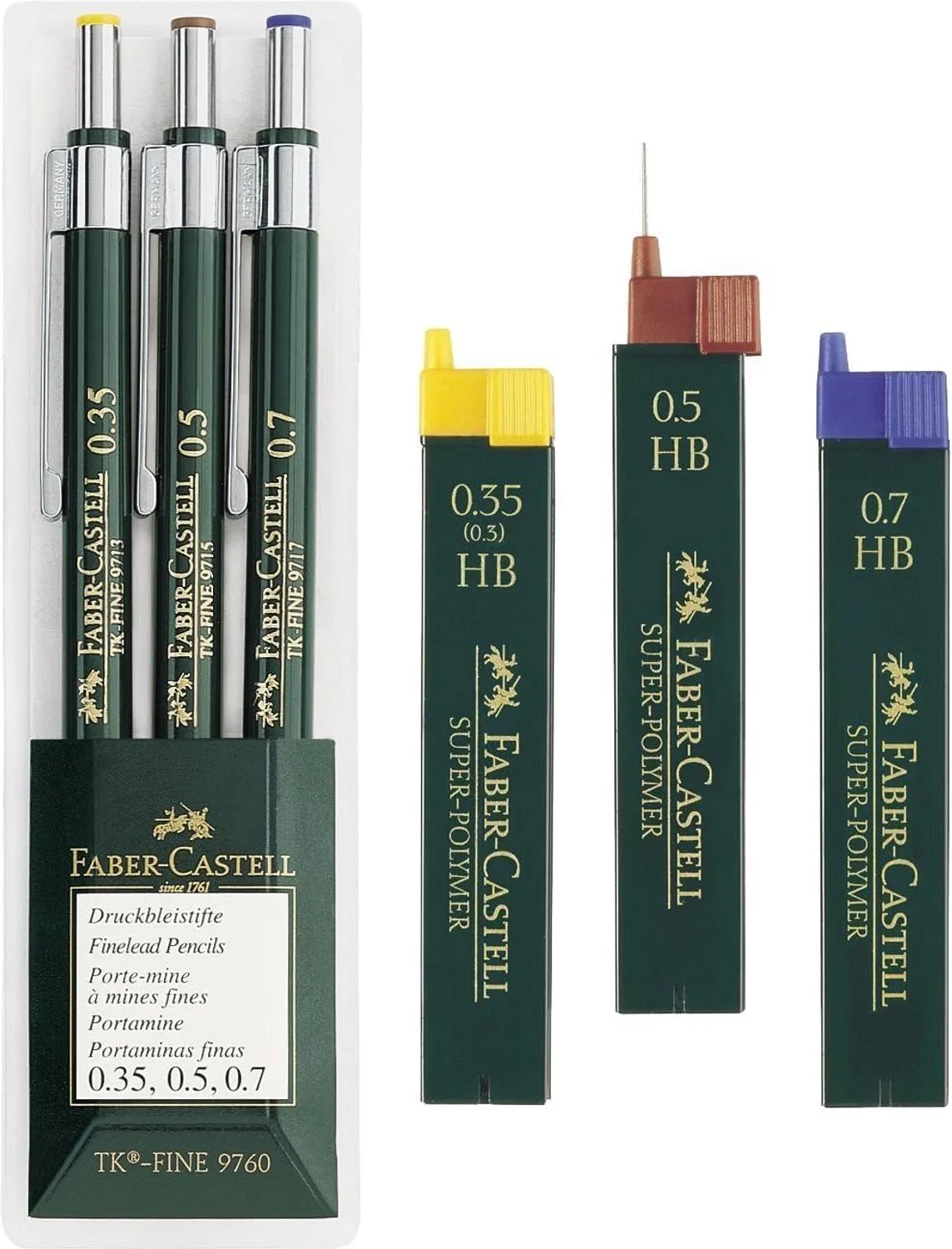 TK-Fine Set: 3x Vulpotloden (0.35, 0.5, 0.7 mm) by Faber-Castell – product photo