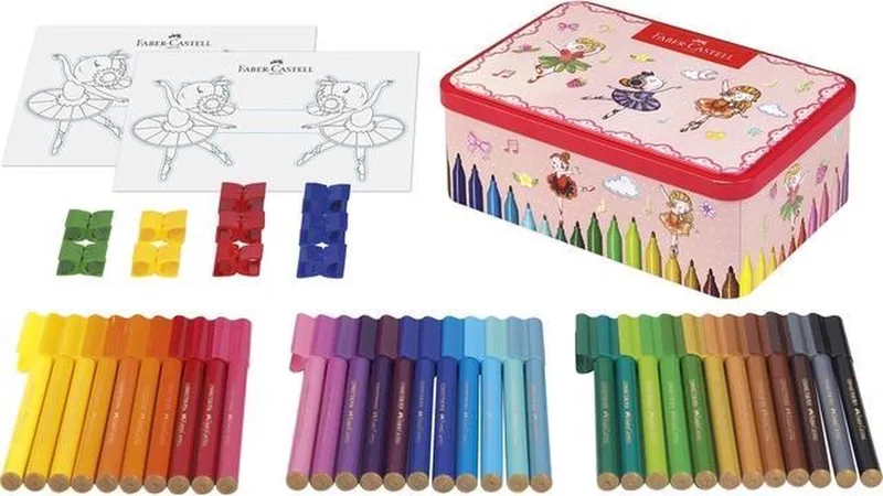viltstiften - Connector - cadeauset - 33 stuks in ballerina blik - FC-155534 fra Faber-Castell i Assorti – produktbillede