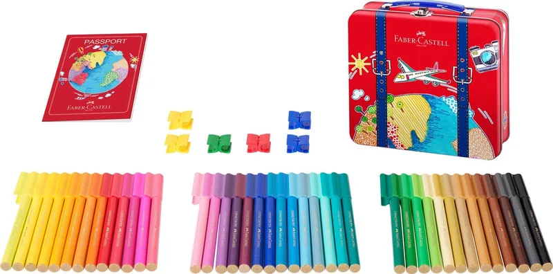 viltstiften - Connector - cadeauset - 46 stuks in reiskoffer - FC-155535 by Faber-Castell in Assorti – product photo