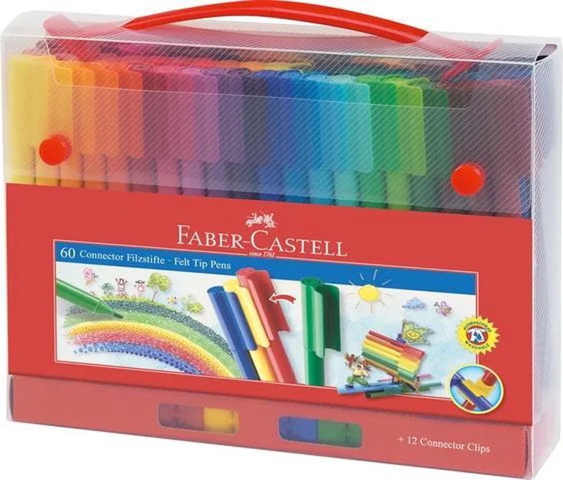 viltstiften - Connector - koffer 60 stuks viltstiften - FC-155560 by Faber-Castell in Assorti – product photo