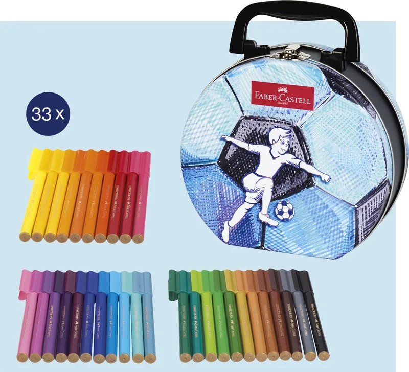 viltstiften - Connector - voetbal - 33 stuks - FC-155538 by Faber-Castell in Assorti – product photo