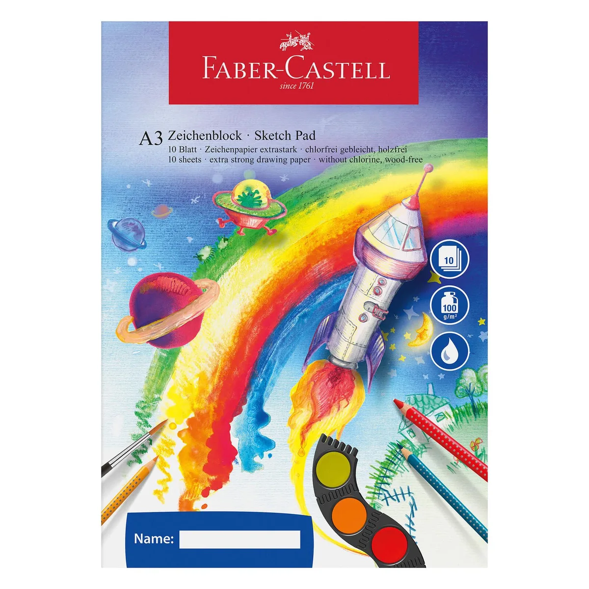 Zeichenblock DIN A3 10 Blatt van Faber-Castell – productfoto