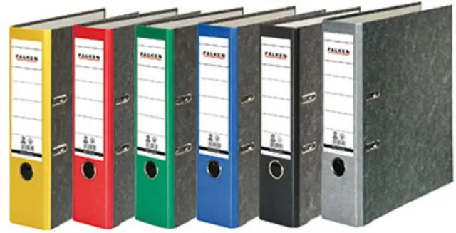 Ordner Falken 80mm DIN A4 Werkstoff: Pappe DIN A4 Rugbreedte: 80 mm Zwart Wolken 2 beugels 80024136