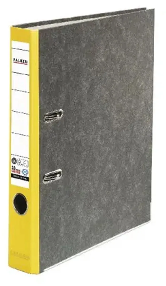 Ordner hfb recycled A4 5cm geel de Falken en Gris – photo produit