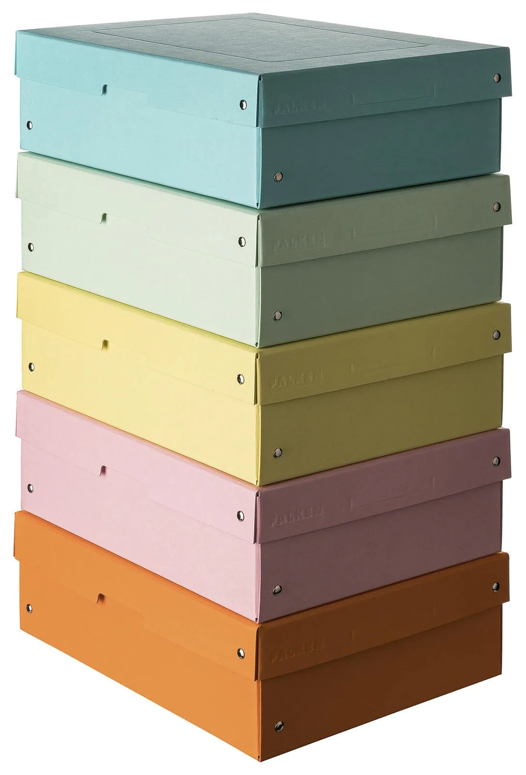 PURE Aufbewahrungsbox 1250 Blatt pastellorange, pastellblau, pastellrosa, pastellgrün, pastellgelb 24,0 x 32,0 x 10,0 cm, 5 St. de Falken – photo produit