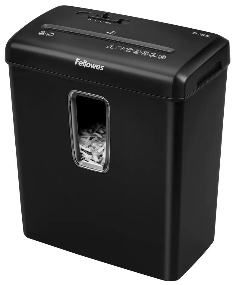 Aktenvernichter Powershred P-30C, schwarz, Partikel by Fellowes – product photo