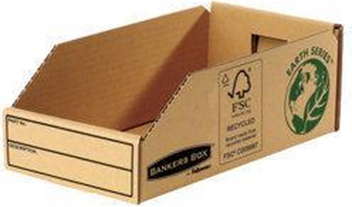 Bankers Box sorteerbakken Earth opbergdoos voor onderdelen 147mm FSC de Fellowes en Marron – photo produit