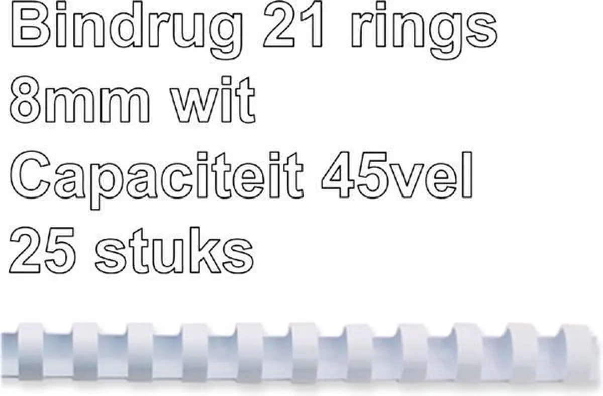 bindruggen, pak van 25 stuks, 8 mm de Fellowes en Blanc – photo produit