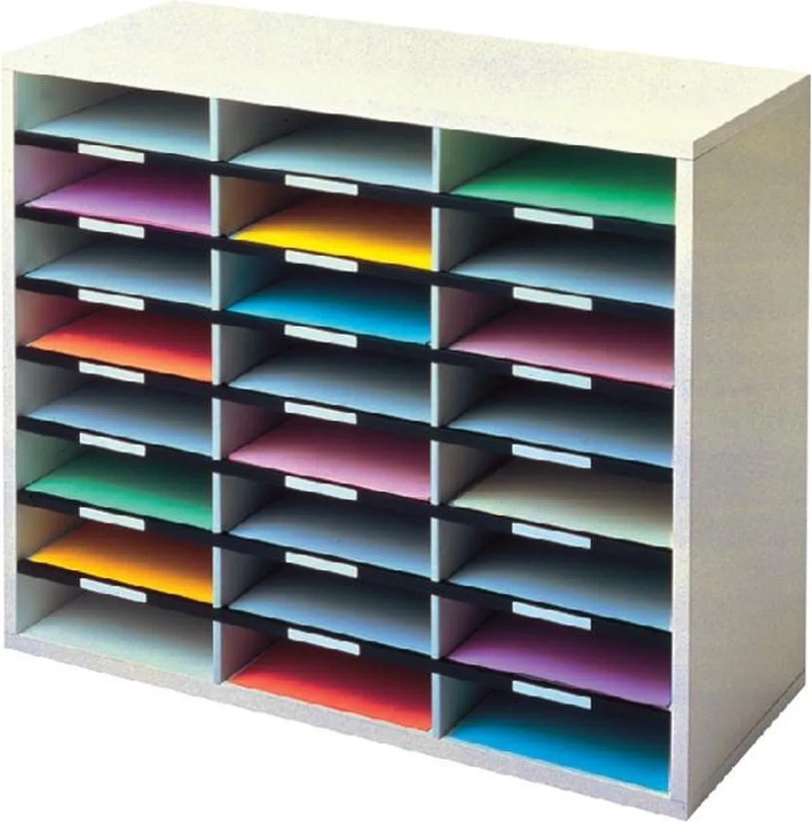 brievenbak literatuur organiser 24 vaks A4 compartimenten van Fellowes in Lichtgrijs – productfoto