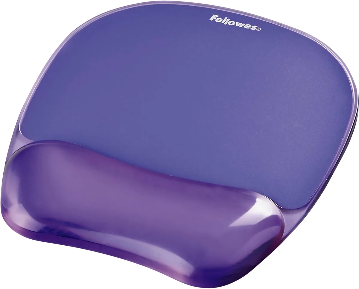 Crystal Gel Muismat met Polssteun | Ergonomische Muismat | Geschikt voor Optische Muizen by Fellowes in Purple – product photo