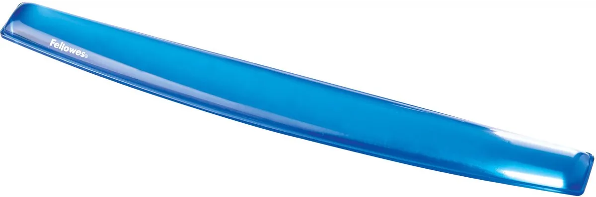 Crystal Gel Polssteun voor Toetsenbord | Ergonomische Polsondersteuning | Transparante Gel von Fellowes in Blau – Produktfoto