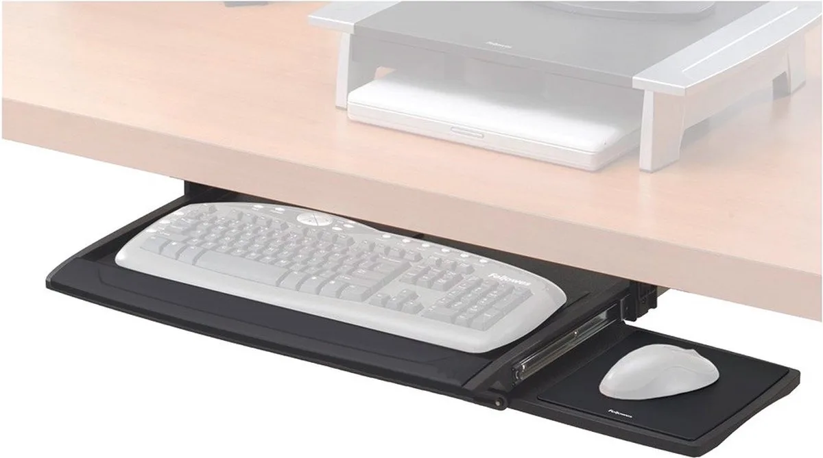 Deluxe Keyboard Drawer - Zachte Polssteun by Fellowes in Black – product photo
