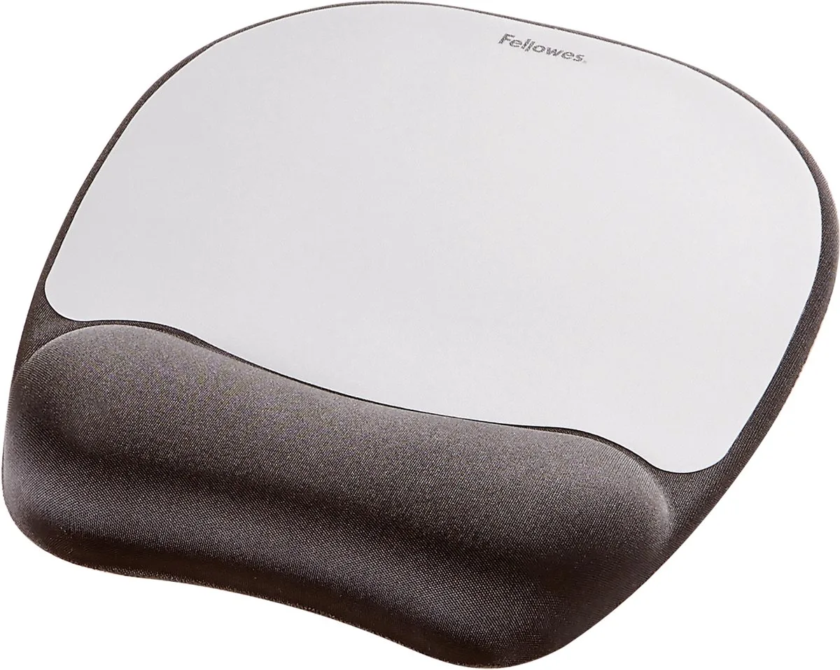 Ergonomische Muismat met Polssteun – Memory Foam – Zwart/Grijs de Fellowes en Noir – photo produit