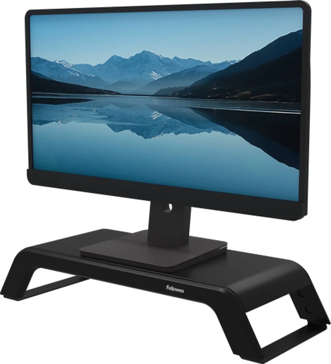 Hana LT Monitorstandaard | Ergonomische Monitor Verhoger | 3 Hoogtestanden | Tot 22,6 kg van Fellowes in Zwart – productfoto