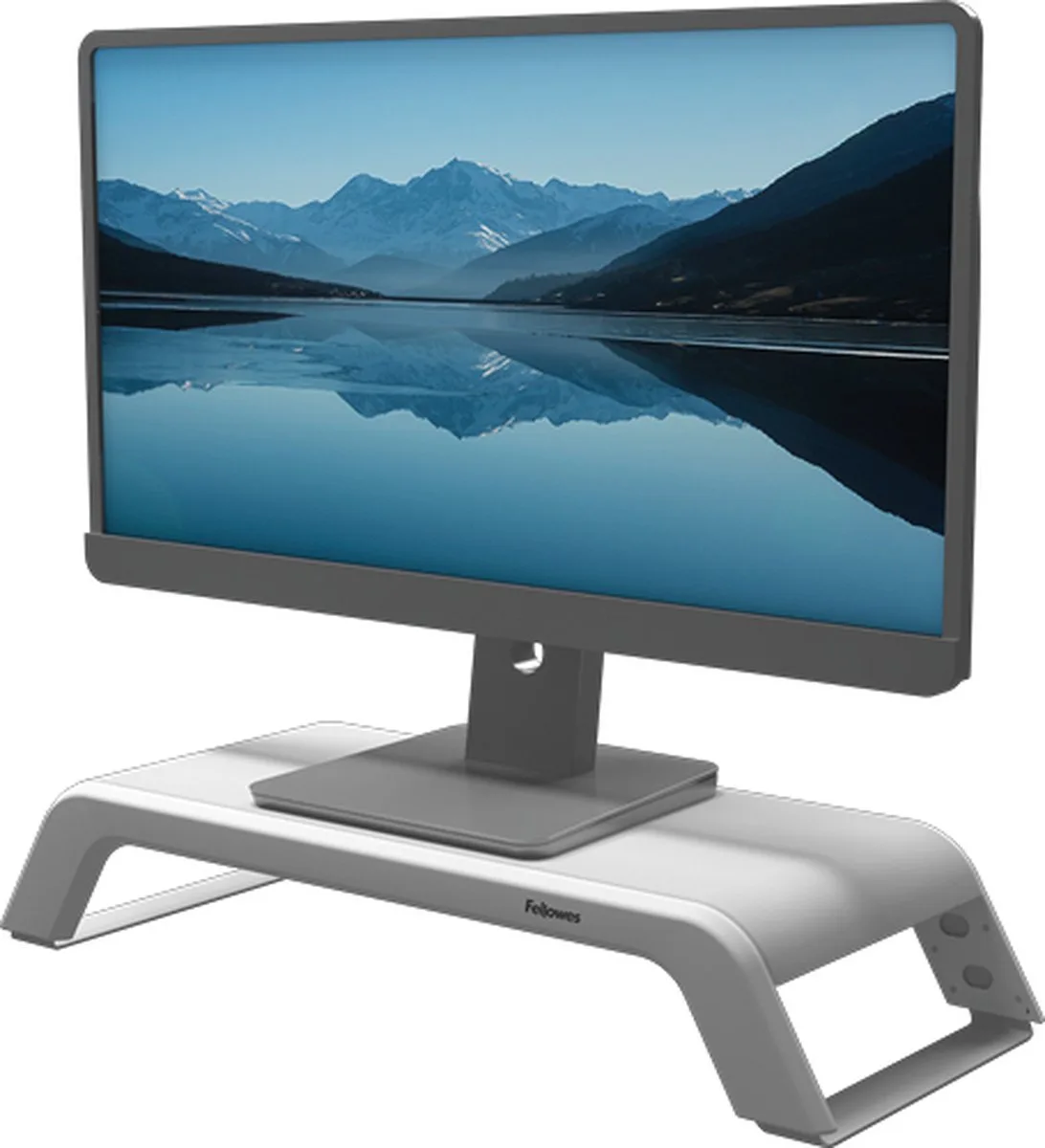 Hana LT Monitorstandaard | Ergonomische Monitor Verhoger | 3 Hoogtestanden | Tot 22,6 kg de Fellowes en Blanc – photo produit