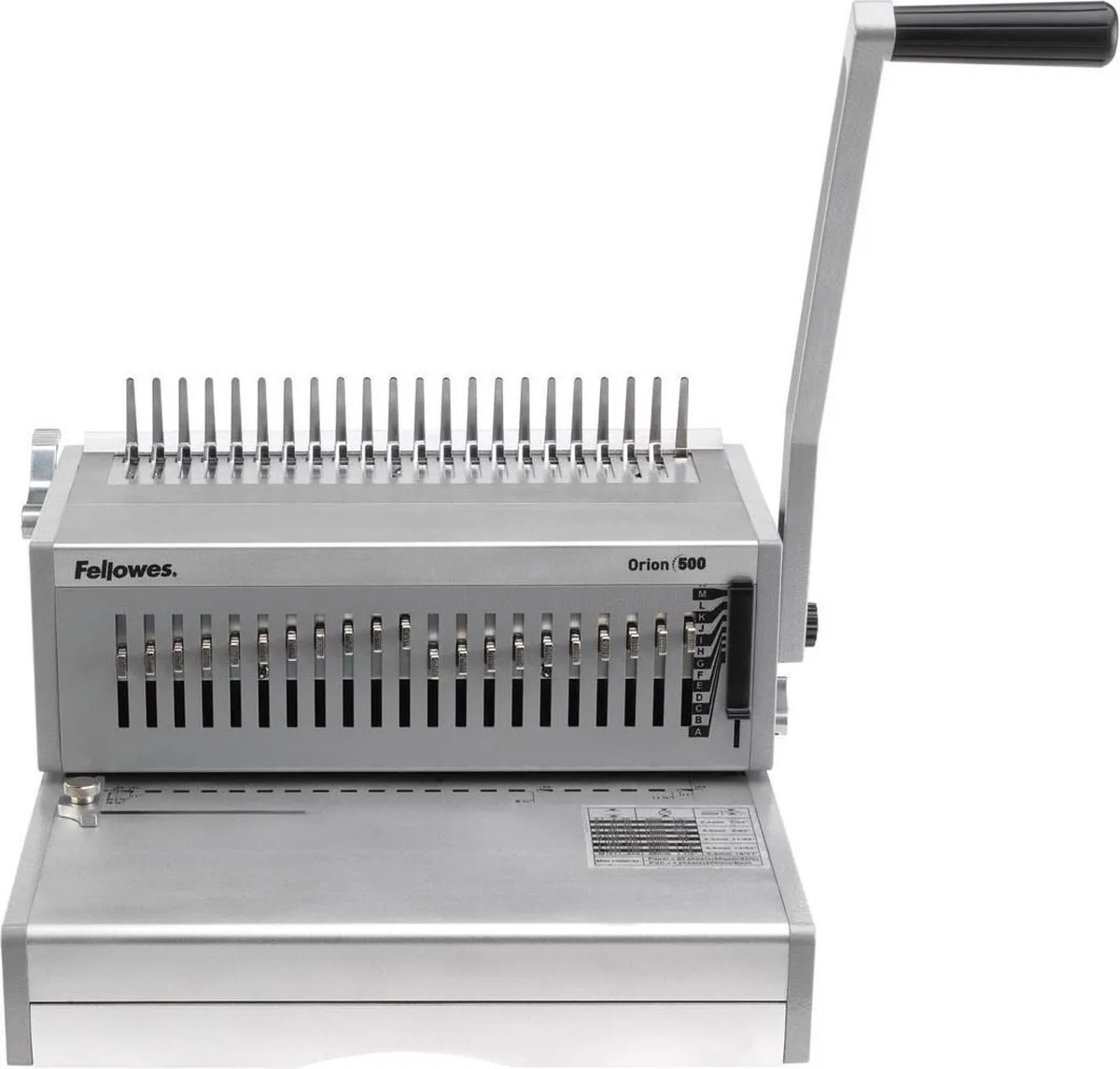 inbindmachine Orion, plastic bindruggen, handmatig, 500 vel de Fellowes en False – photo produit