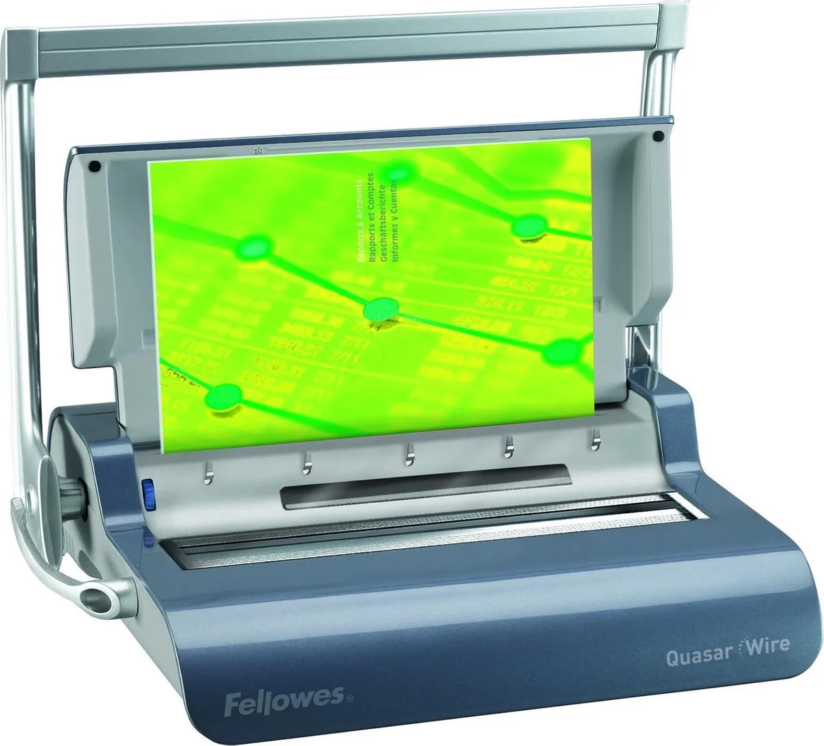 Inbindmachine Quasar Wire - Metalen bindrug - 130 pagina's van Fellowes in Grijs – productfoto