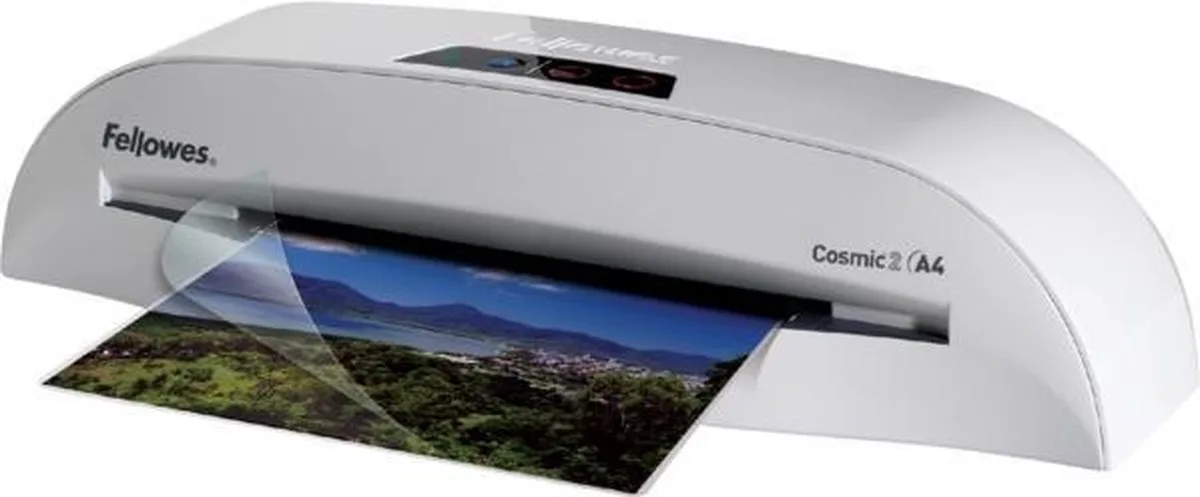 lamineerapparaat Cosmic 2 A4 lamineermachine tot 125 micron van Fellowes in Wit, Blauw – productfoto