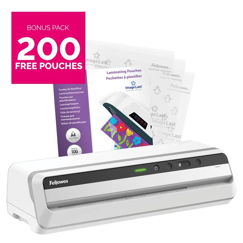 lamineermachine Jupiter voor ft A3 + Bonus Pack van 200 lamineerhoezen (A4, 80 micron) by Fellowes – product photo