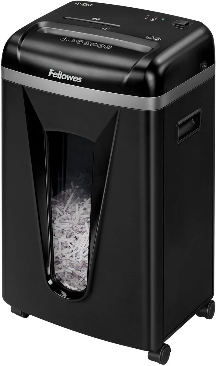Micro Cut Papiervernietiger P-5 – 9 Vel – Silent Shred – 22L – Shredder voor Kantoor & Thuis – Creditcards & CD’s van Fellowes in Zwart – productfoto