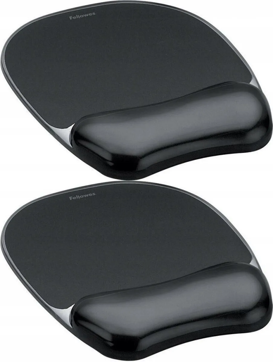Tapis De Souris Repose-poignet Crystal Gel de Fellowes en Noir – photo produit