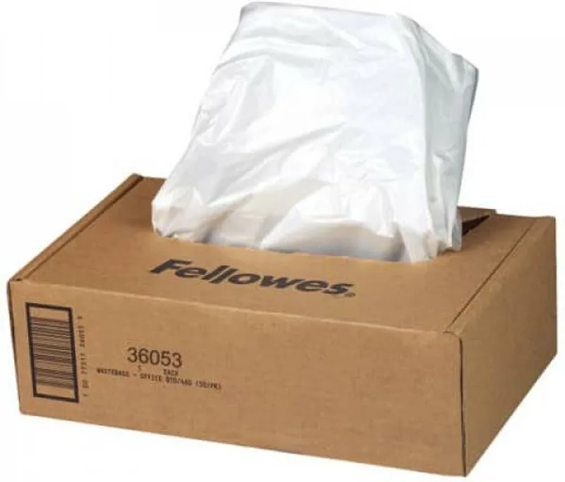 Papierversnipperaar Opvangzak - 34 liter - 100 Stuks by Fellowes in Transparent – product photo