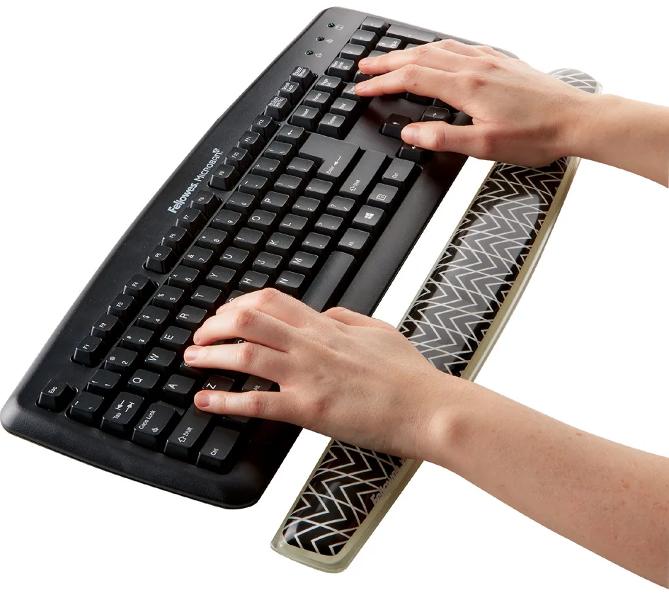 Tastatur-Handgelenkauflage Photo Gel, schwarz/weiß by Fellowes – product photo