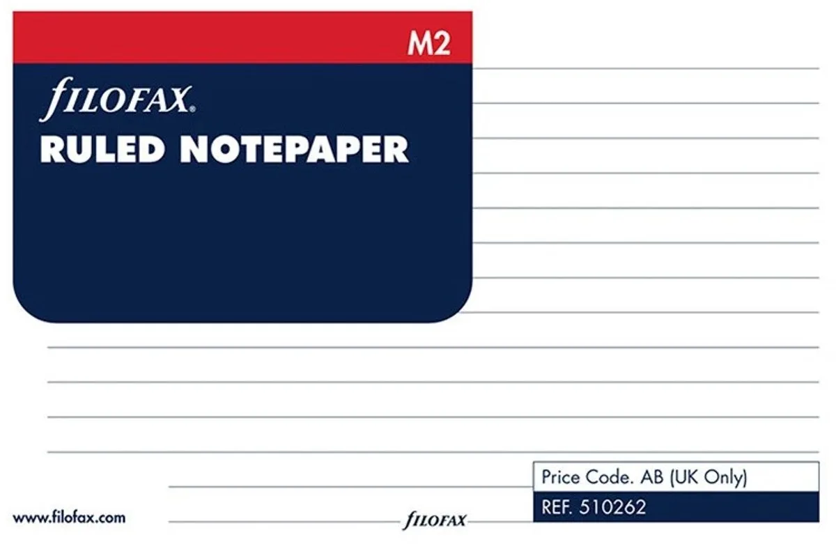 M2 papier gelijnd van Filofax in Wit – productfoto